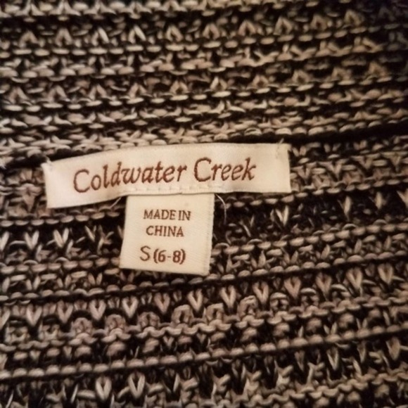 COLDWATER Creek Black White Side Zip Wrap Sweater - Picture 5 of 8